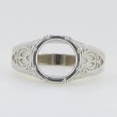 Men's Sterling Silver Semi Mount Ring Setting Round RD 12x12mm Unisex - Syzjewelry